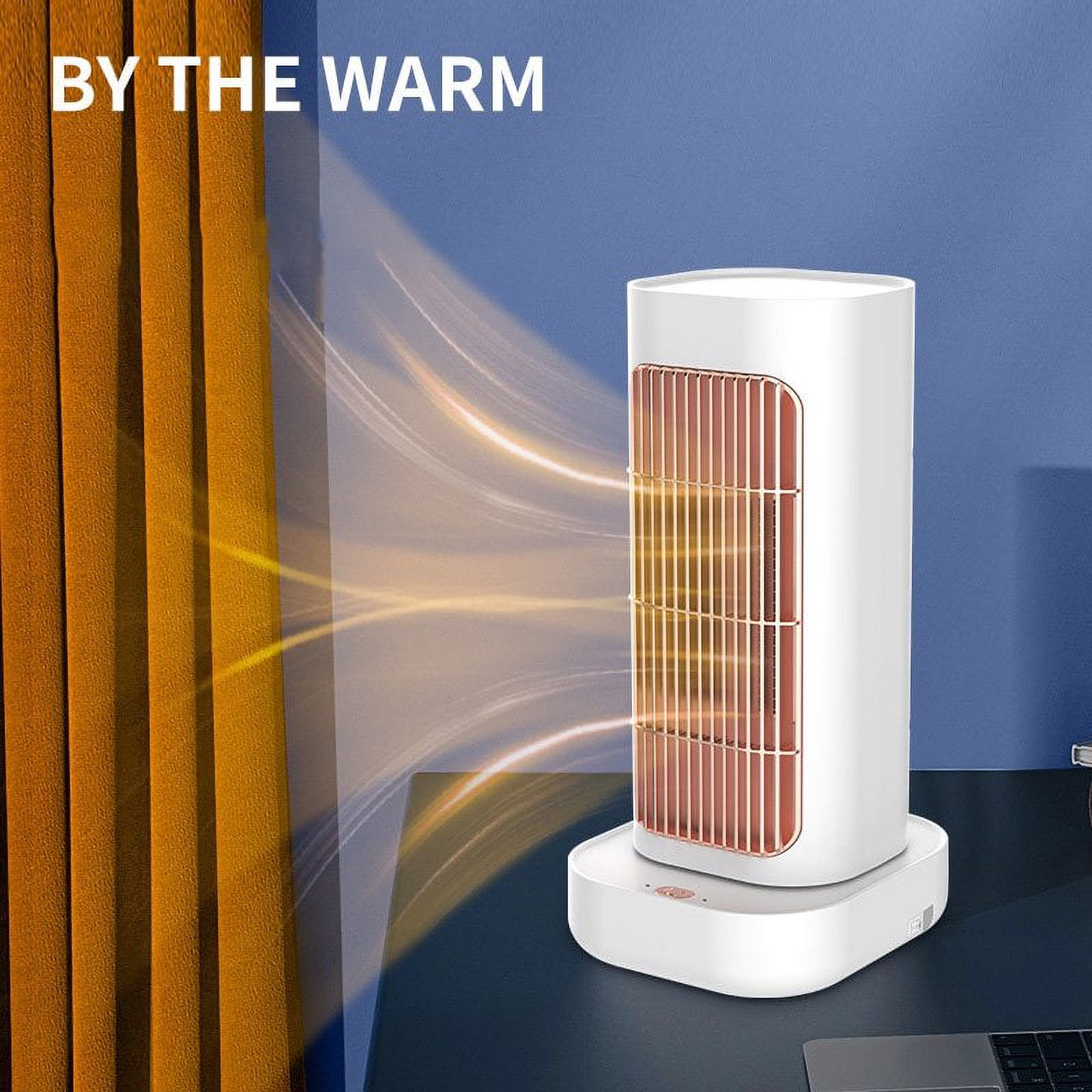 Chauffage Ventilateur Portable PTC 1000W - 3 Vitesses, Rotation 90°, Petit Format | Pour Chambre, Bureau, Pièce Jusqu'à 30 M²