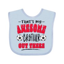 Inktastic That's My Awesome Brother out There with Soccer Balls Boys or Girls Baby Bib