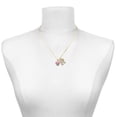 thumbnail image 2 of Delight Jewelry Silver-tone Small Pink Cupcake with Crystal Sprinkles - Large Goldtone Crystal Initial - R - Charm Necklace, 17.5"+2", 2 of 4