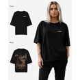 thumbnail image 3 of G West Womens Oversized Gratitude Reaper Tee Black Size- Medium, 3 of 5