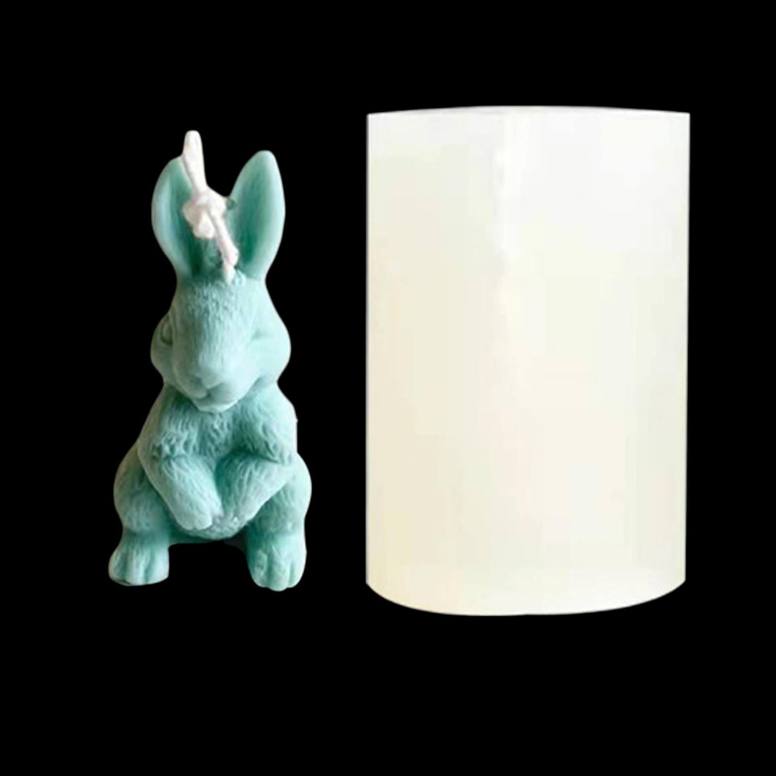 FVDPWYE 2x 3D Rabbit Candle Silicone Molds Bunny Resin Casting Mould Cake Decorating