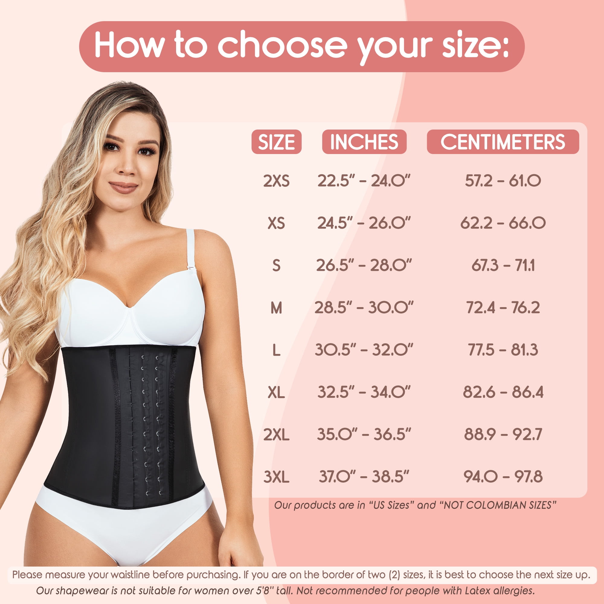 Lady Slim Fajas Colombianas Reductoras Y Moldeadoras para Mujer Underbust Latex Waist Trainer Hourglass Body Shaper for Women Black V2 2XL Walmart