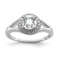 thumbnail image 1 of Sterling Silver Rhodium-plated Diam. & White Topaz Ring Size 6, 1 of 3