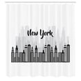 thumbnail image 2 of Ambesonne NYC Scene Shower Curtain, Monochrome and Modern, 69"Wx75"L, Charcoal Grey White, 2 of 4