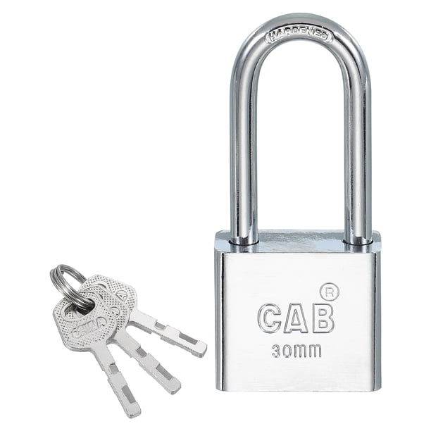 Candado con llave de 30 mm (1-3/16"), candados de llave diferente, candados de acero inoxidable con perno de resorte y grillete largo con llave