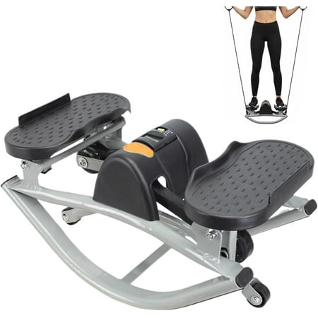 Rocking Stepper Machine Side to Side with Pull Rope - Compact Home Gym Equipment for Legs Abs Glutes Workout, Quiet Hydraulic System, No Assembly Required for Office Dorm Apartment Fitness
