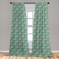 thumbnail image 5 of Ambesonne Abstract Curtains, Wave-Like Whimsical Shapes, Pair of 28"x84", Almond Green and Cadet Blue, 5 of 5