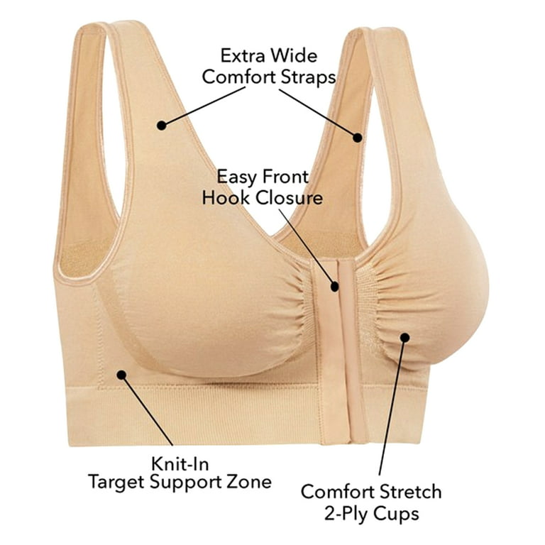  Miracle Bamboo Comfort Bra Bamboo Fabric Seamless Comfy-Stretch (Bust  35-37)