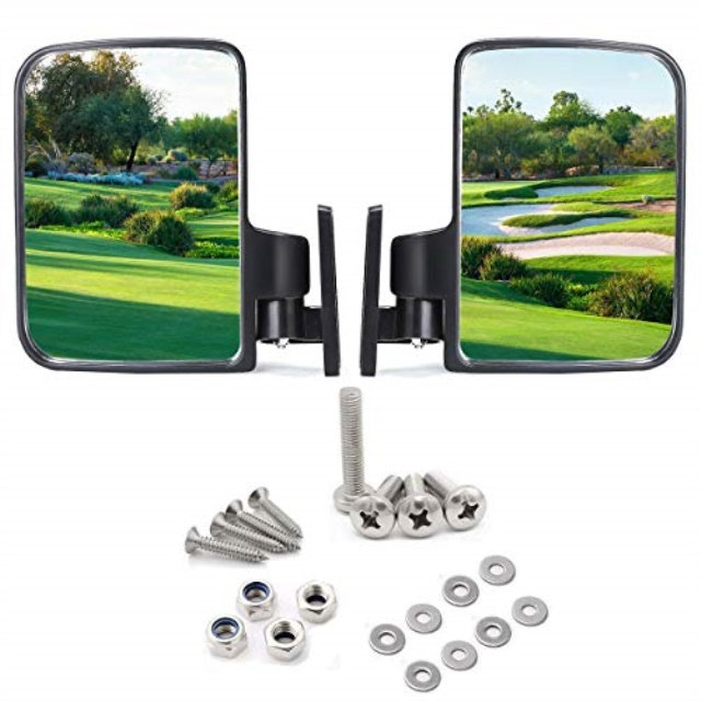 10l0l golf cart mirrors, universal folding side view mirror 180 degree