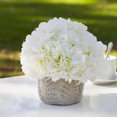 thumbnail image 2 of Enova Home Artificial Silk Hydrangea Faux Flowers Arrangement in Round Tapered Ceramic Pot for Home Office Wedding Decoration (Cream), 2 of 4