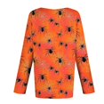 thumbnail image 6 of Women's Halloween Spider Web Print Tops Long Sleeve Crewneck T-Shirts Casual Fall Pullover Blouse Festive Holiday Party Shirt Novelty Activewear, 6 of 6