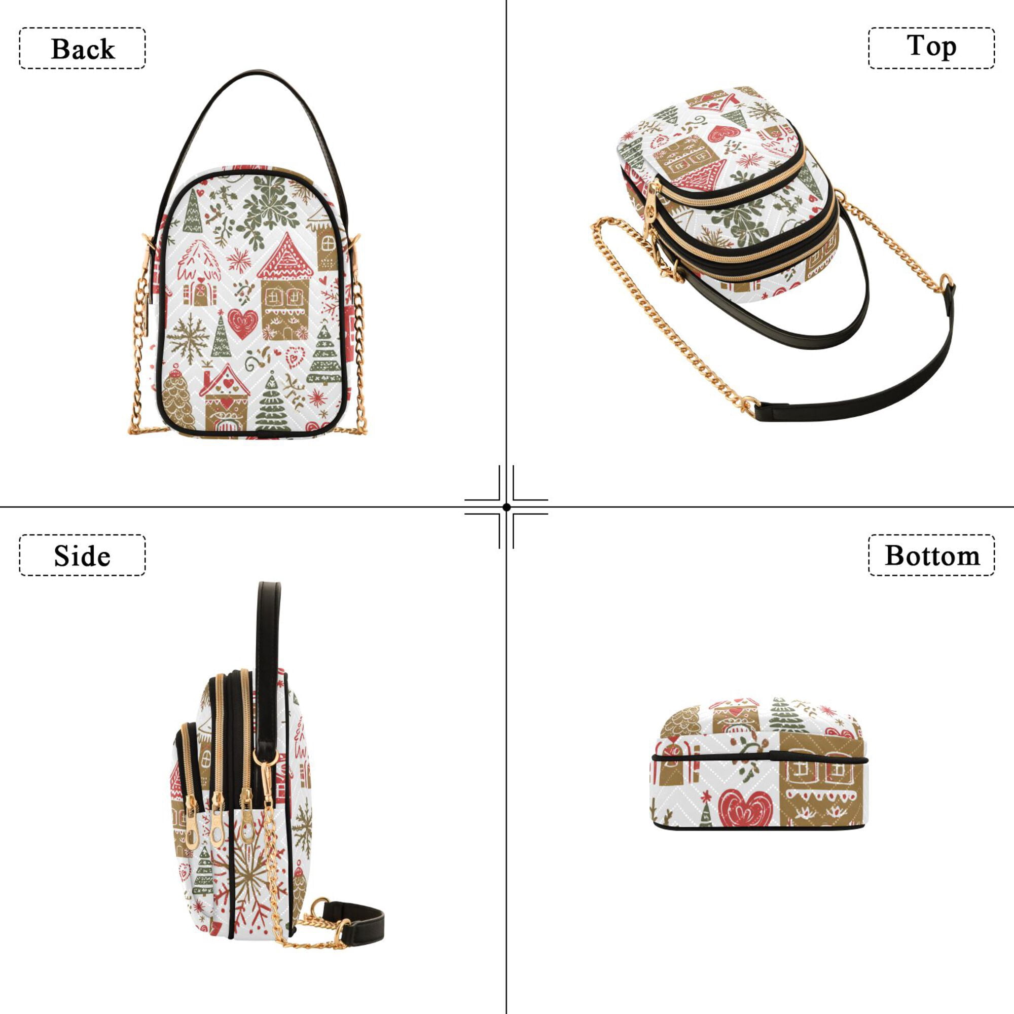 FORMRS Crossbody Bag for Women Quilted Travel Shoulder Cell Phone Purse with Chain Strap Handbag, Brown Nordic Christmas House
