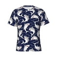 thumbnail image 4 of Vsdgher Angry Shark Print Men's Dry Fit Mesh Athletic Shirts Moisture Wicking Tennis T-Shirt Tops, 4 of 9