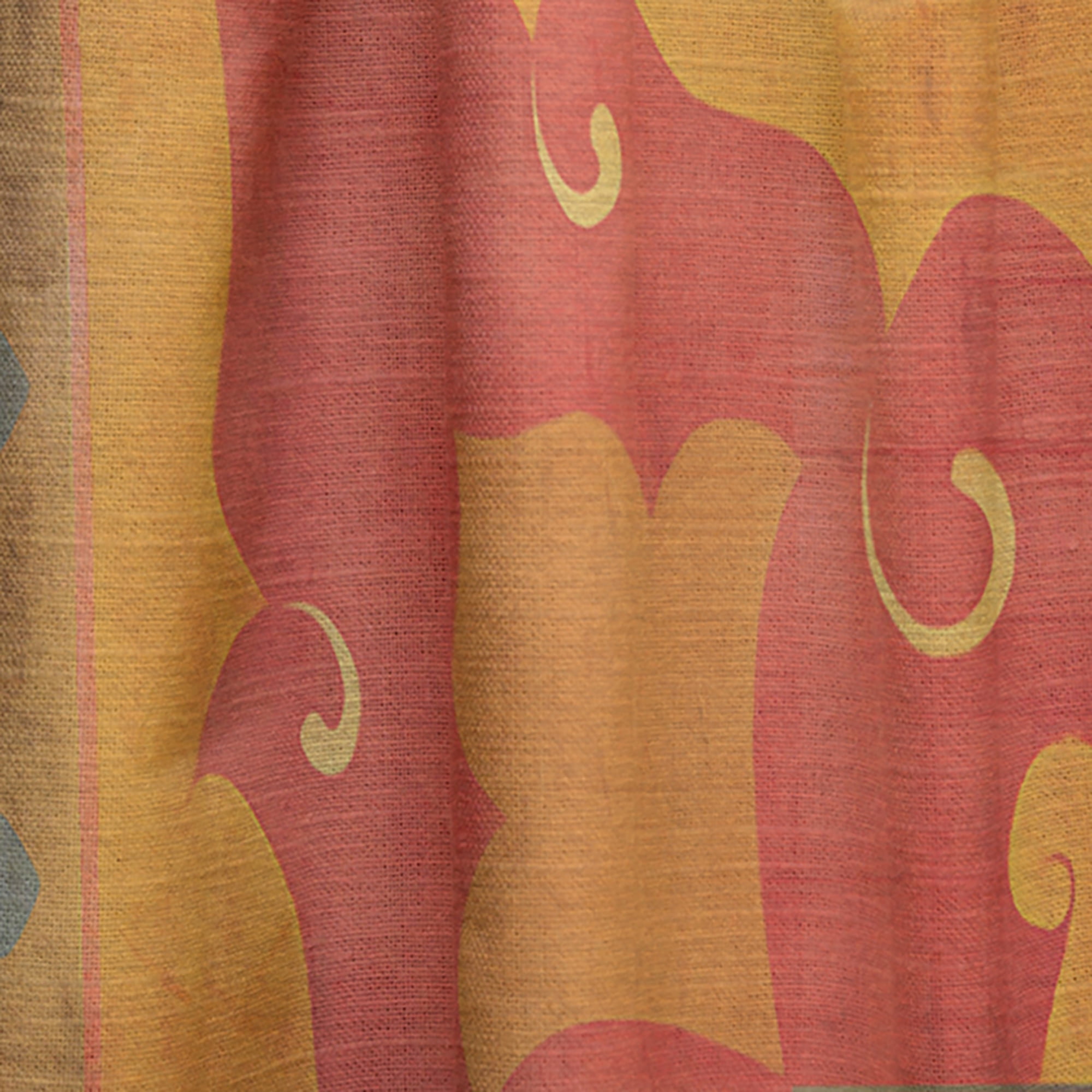 Designart 'Orange Moroccan Tiles Collage III' Bohemian & Eclectic Curtain Panel