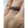 thumbnail image 3 of Dreamofdazzles Jewels 2.00 Ctw Round Cut Red Ruby & Diamond Wedding Anniversary Flower Band Ring 14K White Gold Plated 925 Sterling Silver 925 Sterling Silver -8.5, 3 of 4