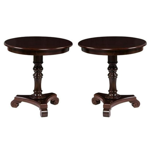 Home Square Accents Talbot End Table in Espresso Wood Finish - Set of 2