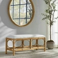 thumbnail image 2 of Uttermost Laguna 20.5" Transitional Fabric & Wood Bench in White/Natural, 2 of 7
