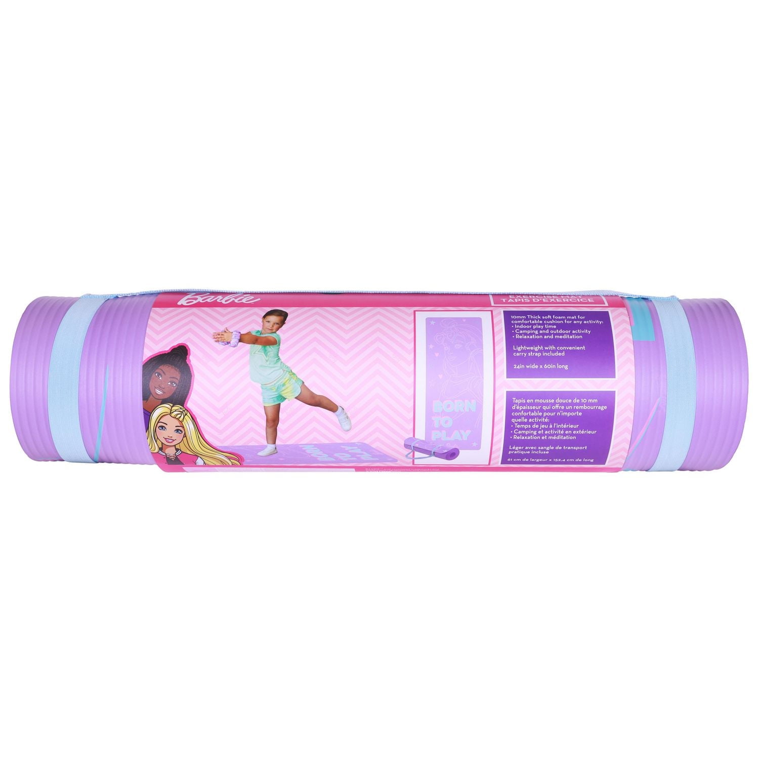 Mattel Barbie 10mm Exercise Mat – 24” x 60” – Purple