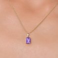 thumbnail image 3 of Gem Stone King 14K Yellow Gold Purple Amethyst Pendant Necklace | 0.95 Cttw | Gemstone February Birthstone | Octagon 7X5MM | Gold Necklace for Women | With 18 inch Gold Chain, 3 of 6