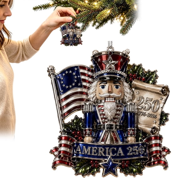 Patriotic 2026 Commemorative Hanging Christmas Ornament,1776 2026 Anniversary Keepsake,Xmas Tree Decorative Ornament for Indoor Outdoor Home Mantle Wall Holiday Family Party Gift Decor