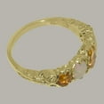 thumbnail image 4 of LBG British Made 10k Yellow Gold Ring with Natural Citrine & Opal Womens Band Ring - 33 size options - Size 4, 4 of 6