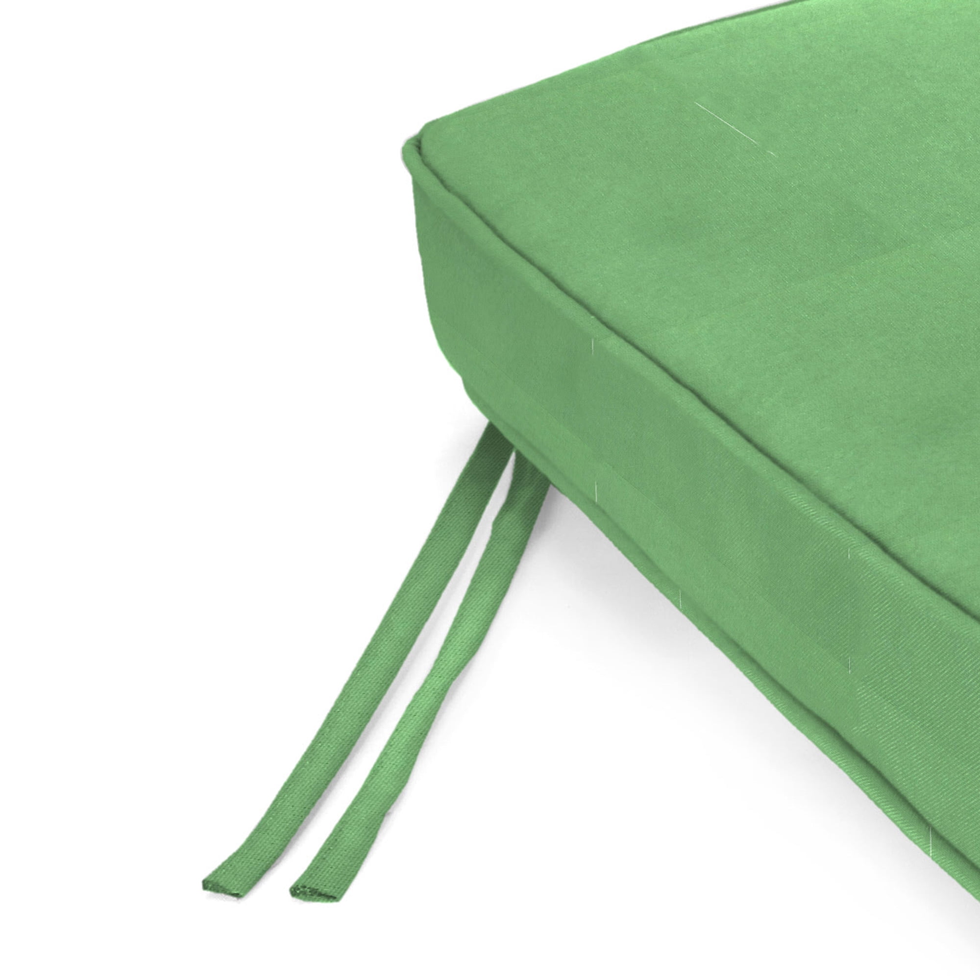 Jordan Manufacturing 47" x 17" Canvas Cucumber Green Solid Rectangular Outdoor Settee Swing Bench Cushion with Ties and Welt