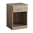 thumbnail image 2 of Contemporary Home Living 1-Drawer Nightstand with Open Shelf - 24" - Light Brown, 2 of 6