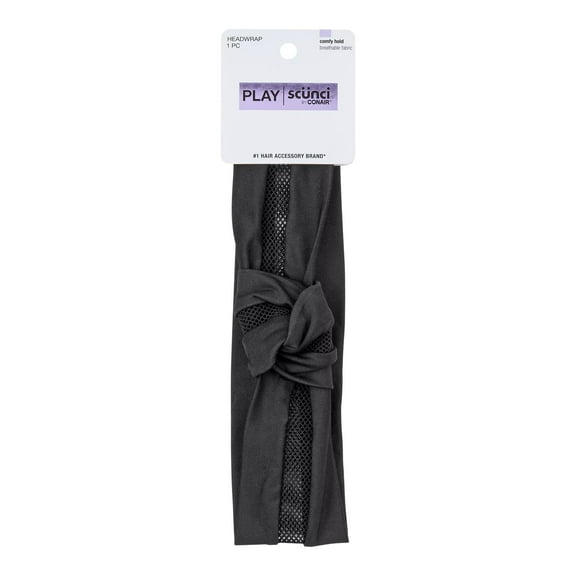 Scunci Play Knotted Perforated Headwrap, Black, 1-Piece