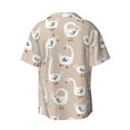 thumbnail image 2 of KLL White Goose Print Men's Shirt Short Sleeve Button Down Summer Cuba Beach Shirts- Large, 2 of 7