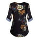 thumbnail image 5 of Camisa de manga larga con cuello en V superior para mujer Blusa con estampado floral informal, 4XL, Negro Noticed AP000933-31, 5 of 7