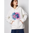 thumbnail image 5 of Sudaderas con capucha de punto de Disney para mujer, jerséis Harajuku, Tops informales Kawaii bonitos, Sudadera con capucha con estampado de Ángel y cuello redondo, manga larga, 5 of 5