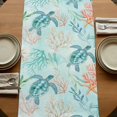 thumbnail image 5 of Table Runners 60 Inches Long Dress Scarves, Teal Red Turtle Coastal Farmhouse Kitchen/Dining Table Runner, Small Coffee Tablerunners, Summer Beach Nautical Coral Starfish 13x60 Inch, 5 of 9