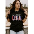 thumbnail image 3 of ABPHQTO Camiseta estampada de manga corta negra God Bless The USA para mujer, 3 of 5