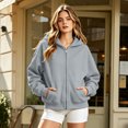 thumbnail image 2 of Resicozy Zip Up Hoodies for Women Oversized 2026 Y2K Hoodies Casual Long Sleeve Sweatshirts Fall Spring Track Jackets with Pockets Gray L, 2 of 6