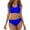Blue, variant on Women's Bikini Solid Color Sports Tankini Set Two Piece Swimwear Bralette Top and Briefs for Beach Swimming Summer Purple S