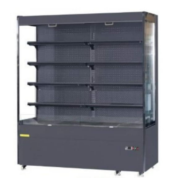 60 in. W 83 Cu. Ft. Commercial Air Curtain Open Case Cooler Merchandiser Refrigerator in Black, NSF Certified