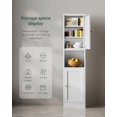 thumbnail image 5 of 67" Slim Narrow Kitchen Pantry Cabinet with Doors – 6-Tier Tall Storage Cupboard for Small Space, Adjustable Shelves, Reversible Doors, Easy Assembly, White, Ideal for Bathroom, 5 of 9