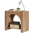 thumbnail image 4 of Fnova Farmhouse End Table with Storage, Modern Arched Wooden 2-Tier Side Table Nightstand Bedside Table Accent Table with Open Shelf, Easy Assembly, for Living Room, Bedroom, Entryway, Small Space, 4 of 7