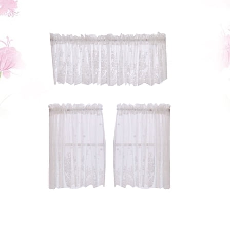 GOOHOCHY Short Net Curtains Fit Lace Curtains Soft Size 2 White