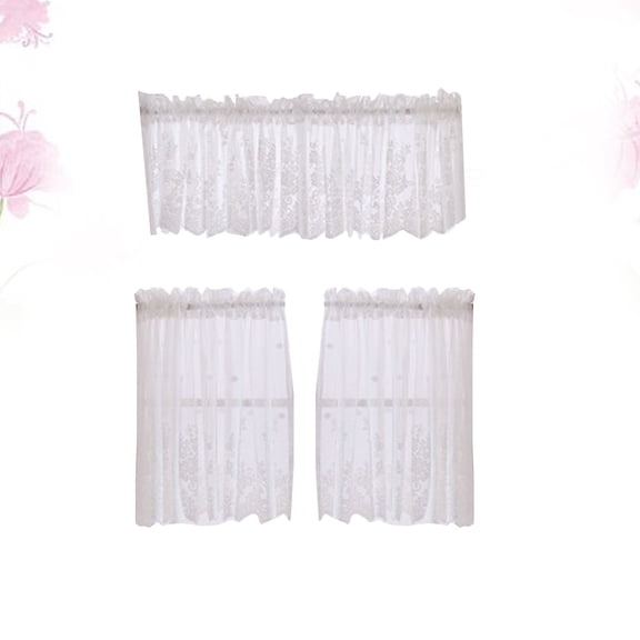 GOOHOCHY Short Net Curtains Fit Lace Curtains Soft Size 2 White