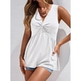 thumbnail image 3 of FreshPretty Tank Top for Women Spring Summer Tops Babydoll Twist Front V Neck Sleeveless Flowy Dressy Casual Blouses, 3 of 9