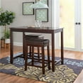 thumbnail image 2 of Linon Claridge Three Piece Counter Dining Set Faux Leather Seats in Brown Wood, 2 of 11
