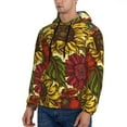 thumbnail image 3 of Pofeuu Sunflower Print Mens Casual Hooded Collar Drawstring Hoodies Pullover Sweatshirts Casual Long Sleeve Shirts-Large, 3 of 7