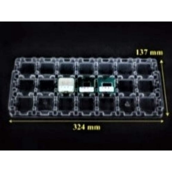 21-count Intel LGA775/LGA1156 CPU Processor Tray / 37.5mm x 37.5mm Slot Size / 3 x 7 Tray Config (CASE OF 230 UNITS) (Part Number: TSS-2015-028)