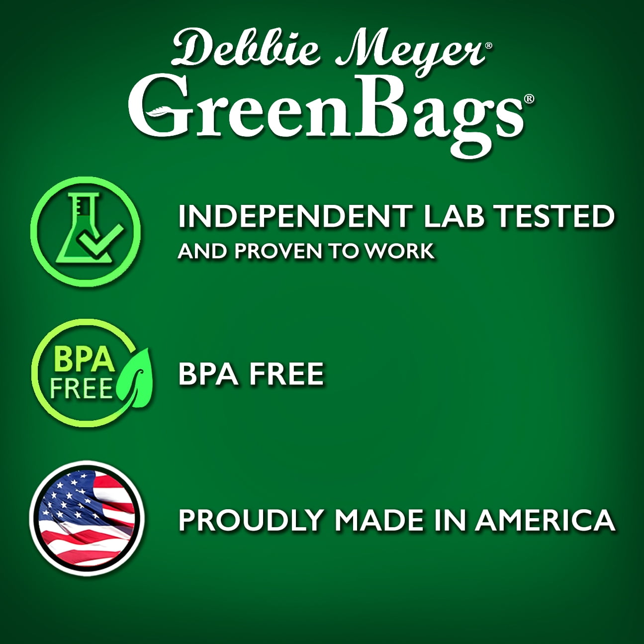 Debbie Meyer GreenBags 40-Pack (16M, 16L, 8XL) – Keeps Fruits, Vegetables, and Cut Flowers, Fresh Longer, Reusable, BPA Free, Made in USA
