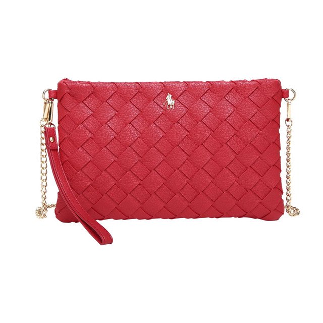 Bolsa Crossbody Hpc Polo Entrelazada Color Rojo HPC Polo BOLSA CROSSBODY 871-ROJO