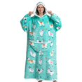 thumbnail image 4 of Sudadera con capucha de gran tamaño, manta cálida de invierno, Sudadera con capucha de franela, mantas gigantes de TV, bata súper larga con capucha, 4 of 4