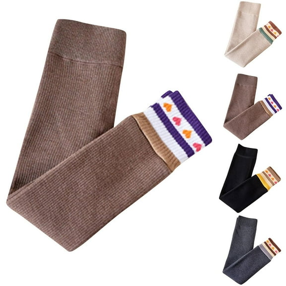 Avtoify Girls Leggings Causal, Girls Pants Dressy, Girls Fleece Bottoms Thick Striped Fleece Heart Shape Warm Pants