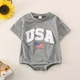 thumbnail image 2 of Angala Infant Boys Girls Short Sleeve Independence Day 4th Of July Romper Newborn Bodysuits Cozy Stylish Baby Clothes 3-6 Months, 2 of 6