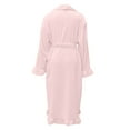 thumbnail image 5 of Breezora Women's Long Hooded Towelling Bathrobe Lightweight Dressing Gown for Sauna and Home Comfort with Soft Feel L Size Pink, 5 of 6